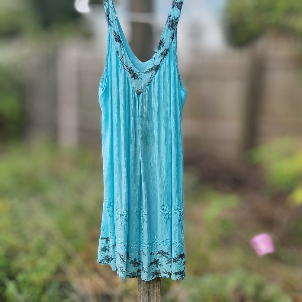 raya sun lightweight sky aqua dress, made in India in medium size